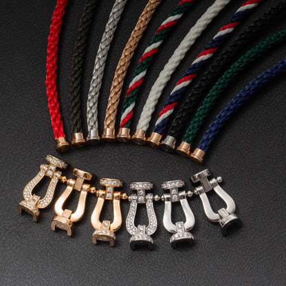 [AM]FORCE LARGE HORSESHOE HALF DIAMOND BRACELET - ROSE GOLD