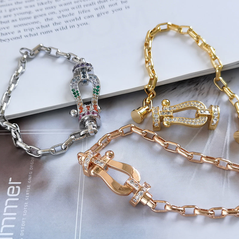 [AM]FORCE LARGE HORSESHOE CLASP METAL BRACELET