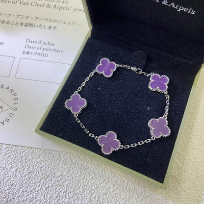 [AM]LUCKY CLOVER 5-MOTIF BRACELET - VIOLET COLLECTION