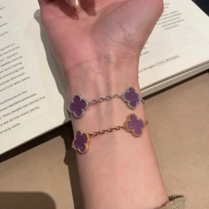 [AM]LUCKY CLOVER 5-MOTIF BRACELET - VIOLET COLLECTION