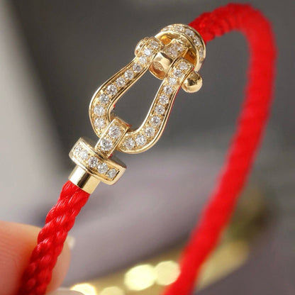 [AM]FORCE LARGE HORSESHOE FULL DIAMOND BRACELET - GOLD