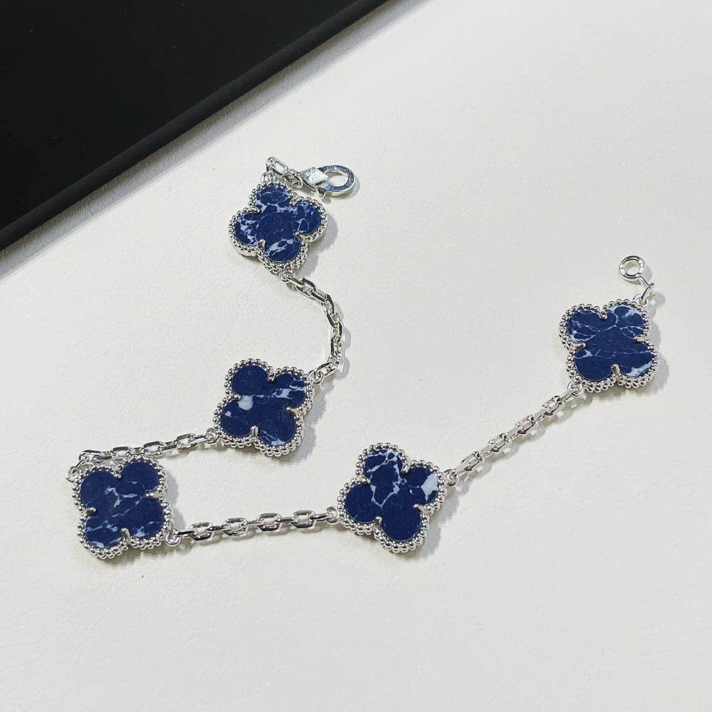 [AM]LUCKY CLOVER 5-MOTIF BRACELET - PIETERSITE COLLECTION