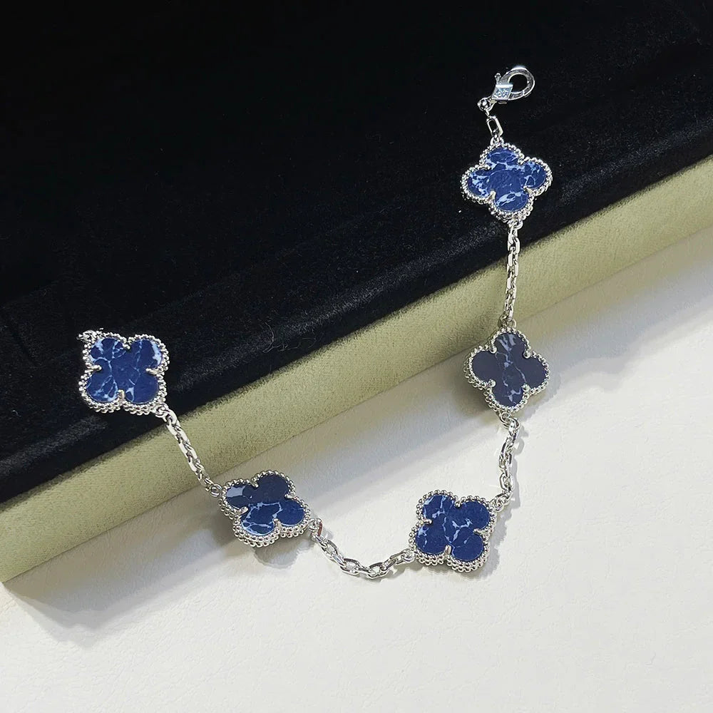 [AM]LUCKY CLOVER 5-MOTIF BRACELET - PIETERSITE COLLECTION