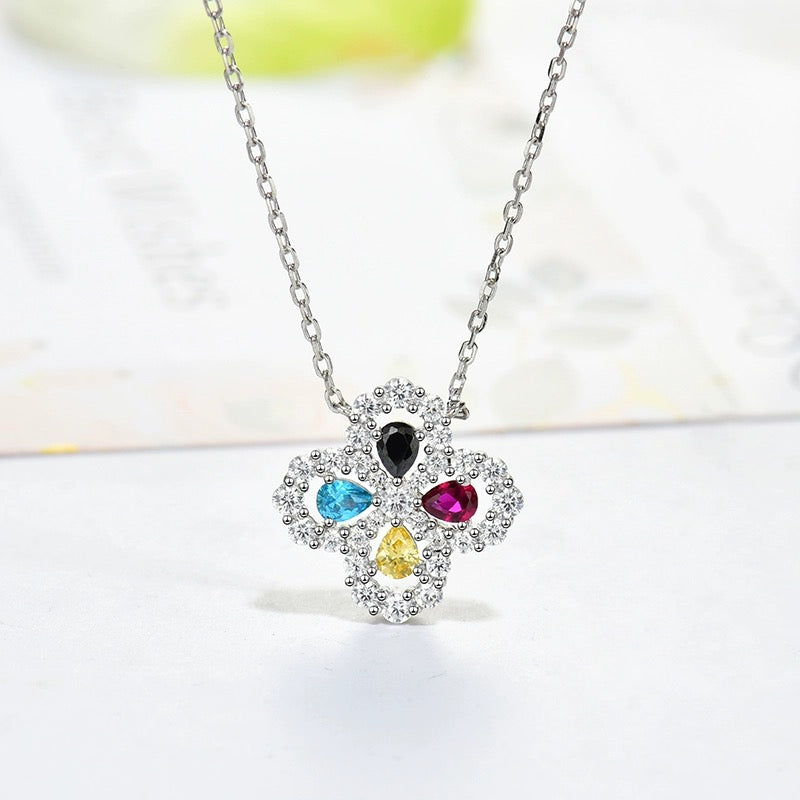 [AM]LOOP NECKLACE FULL MOTIF DIAMOND 16MM MULTIPLE COLORS