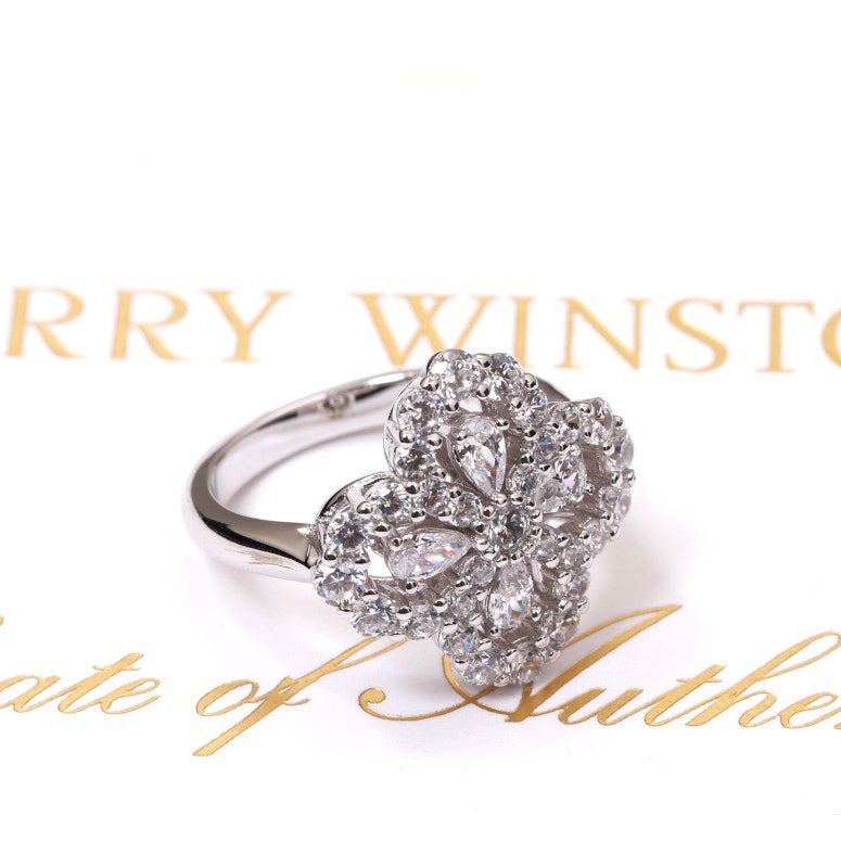[AM]LOOP RING FULL MOTIF DIAMOND 16MM SILVE