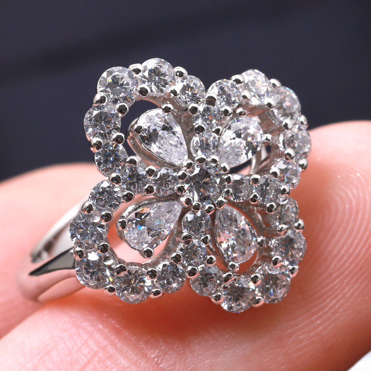 [AM]LOOP RING FULL MOTIF DIAMOND 16MM SILVE