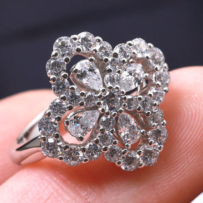 [AM]LOOP RING FULL MOTIF DIAMOND 16MM SILVE