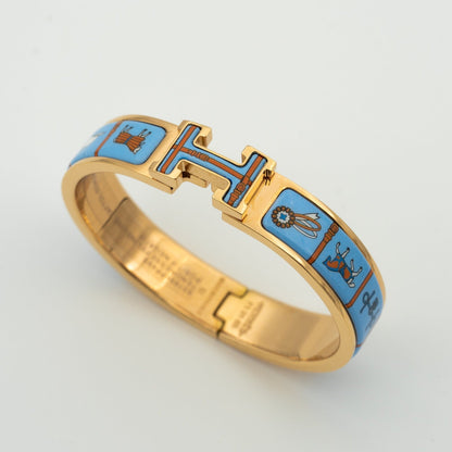[AM]H ROSE GOLD BRACELET BLUE CERAMIC