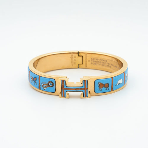 [AM]H ROSE GOLD BRACELET BLUE CERAMIC