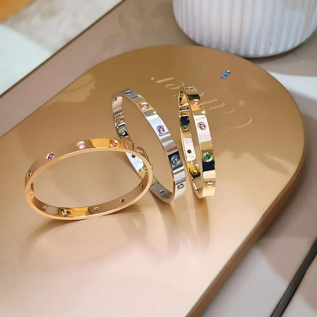 [AM]CLASSIC 6.1MM LOVE BRACELET 10-DIAMOND MULTICOLOR
