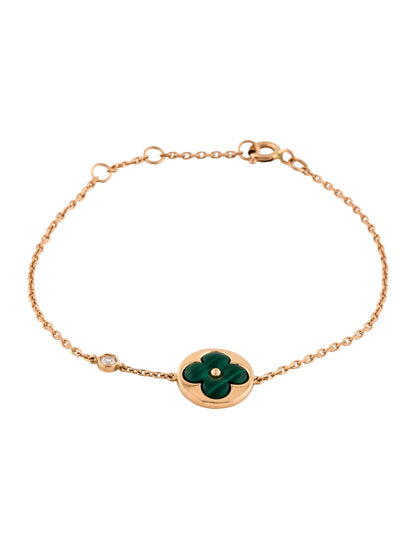 [AM]SUN MALACHITE 1 DIAMOND ROSE GOLD BRACELET