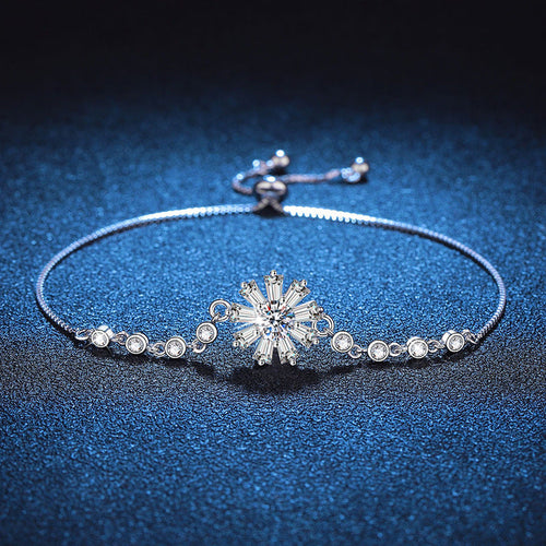 [AM]RADIANT ICY CRYSTAL SUNFLOWER MOISSANITE BRACELET