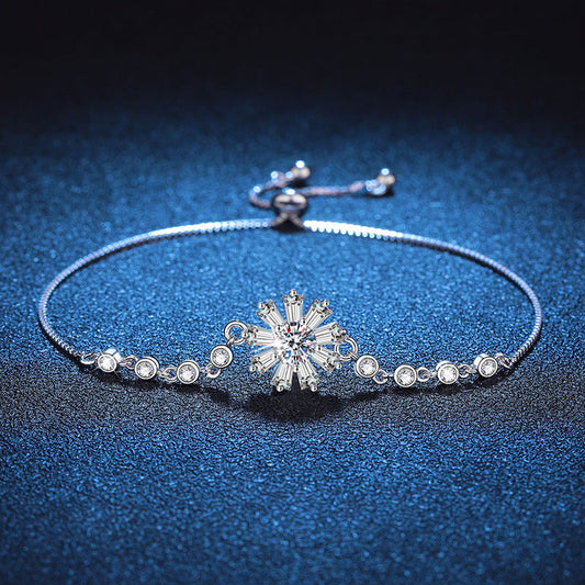 [AM]RADIANT ICY CRYSTAL SUNFLOWER MOISSANITE BRACELET