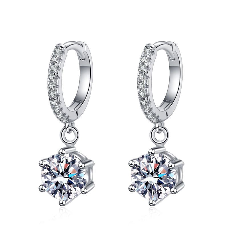 [AM]CLASSIC 6-PRONG MOISSANITE DROP EARRINGS