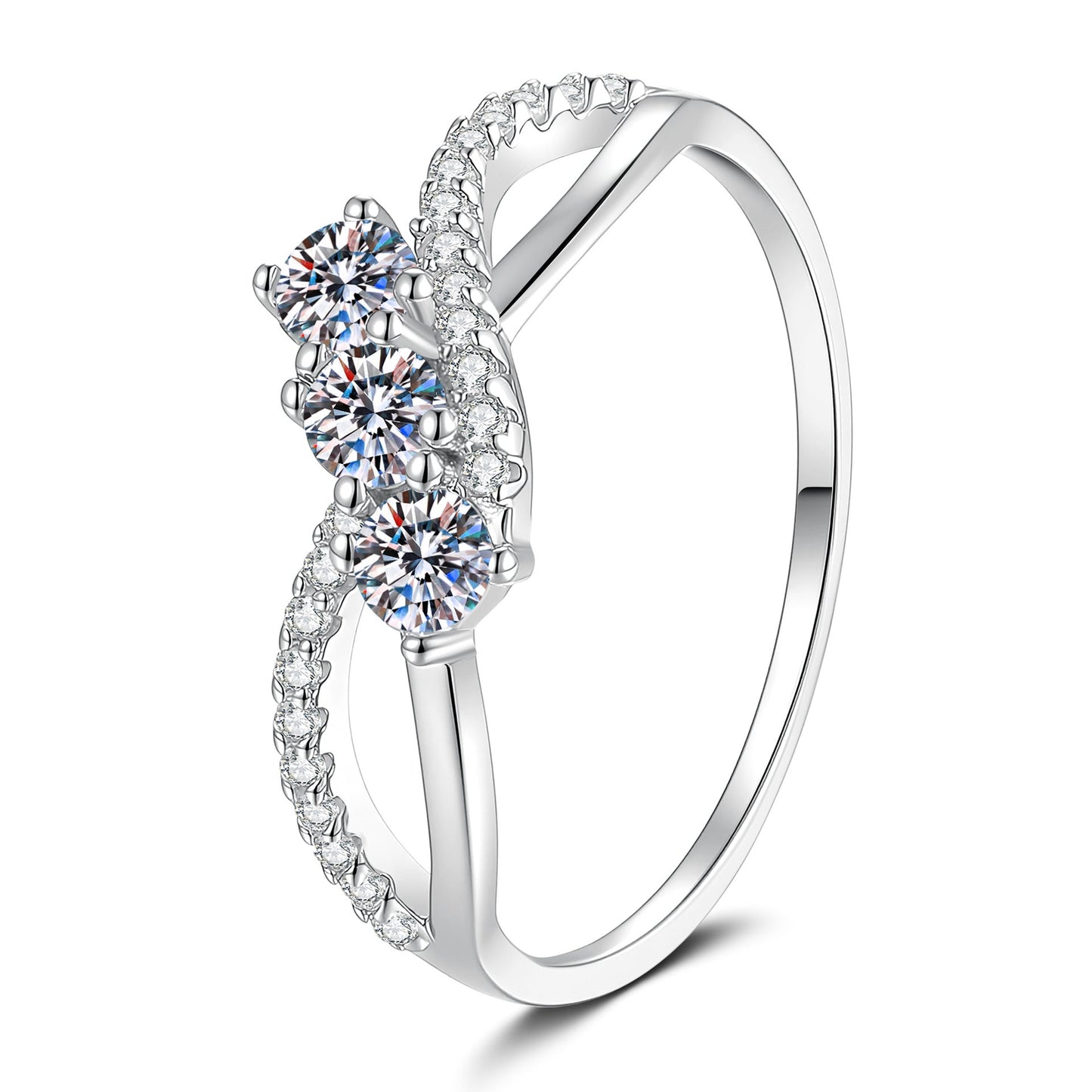 [AM]INTERTWINING LOVE MOISSANITE RING
