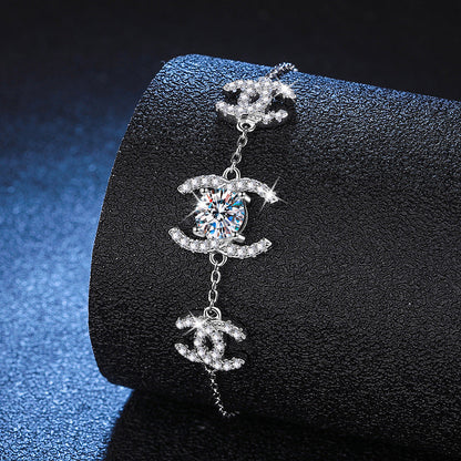 [AM]CLASSIC INTERLOCKING MOISSANITE BRACELET