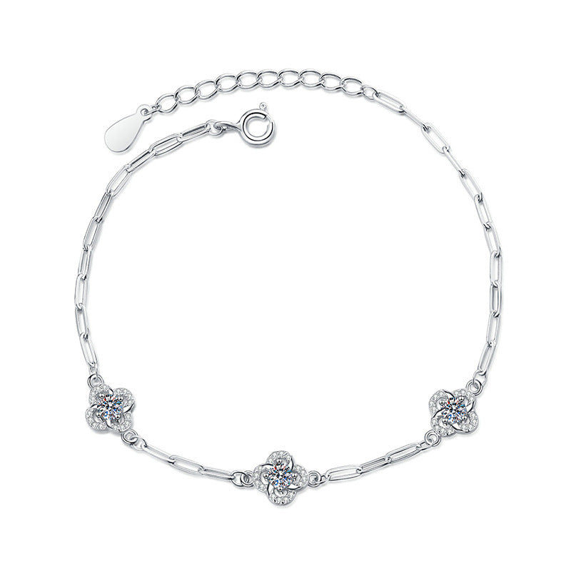 [AM]TRIPLE-CLOVER MOISSANITE BRACELET