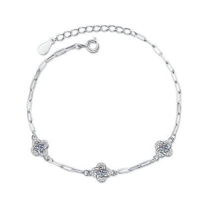 [AM]TRIPLE-CLOVER MOISSANITE BRACELET