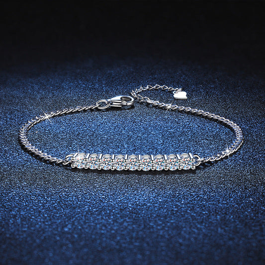 [AM]SMILING CURVE MOISSANITE BRACELET