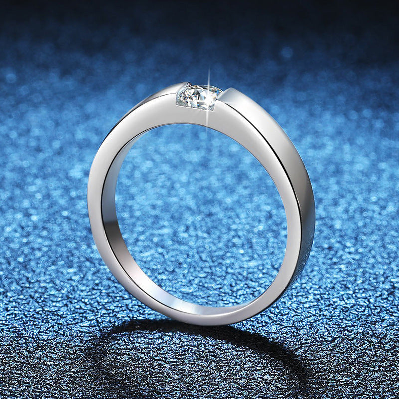 [AM]SLEEK MINIMALIST COUPLE'S MOISSANITE RING