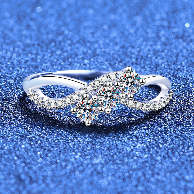 [AM]INTERTWINING LOVE MOISSANITE RING