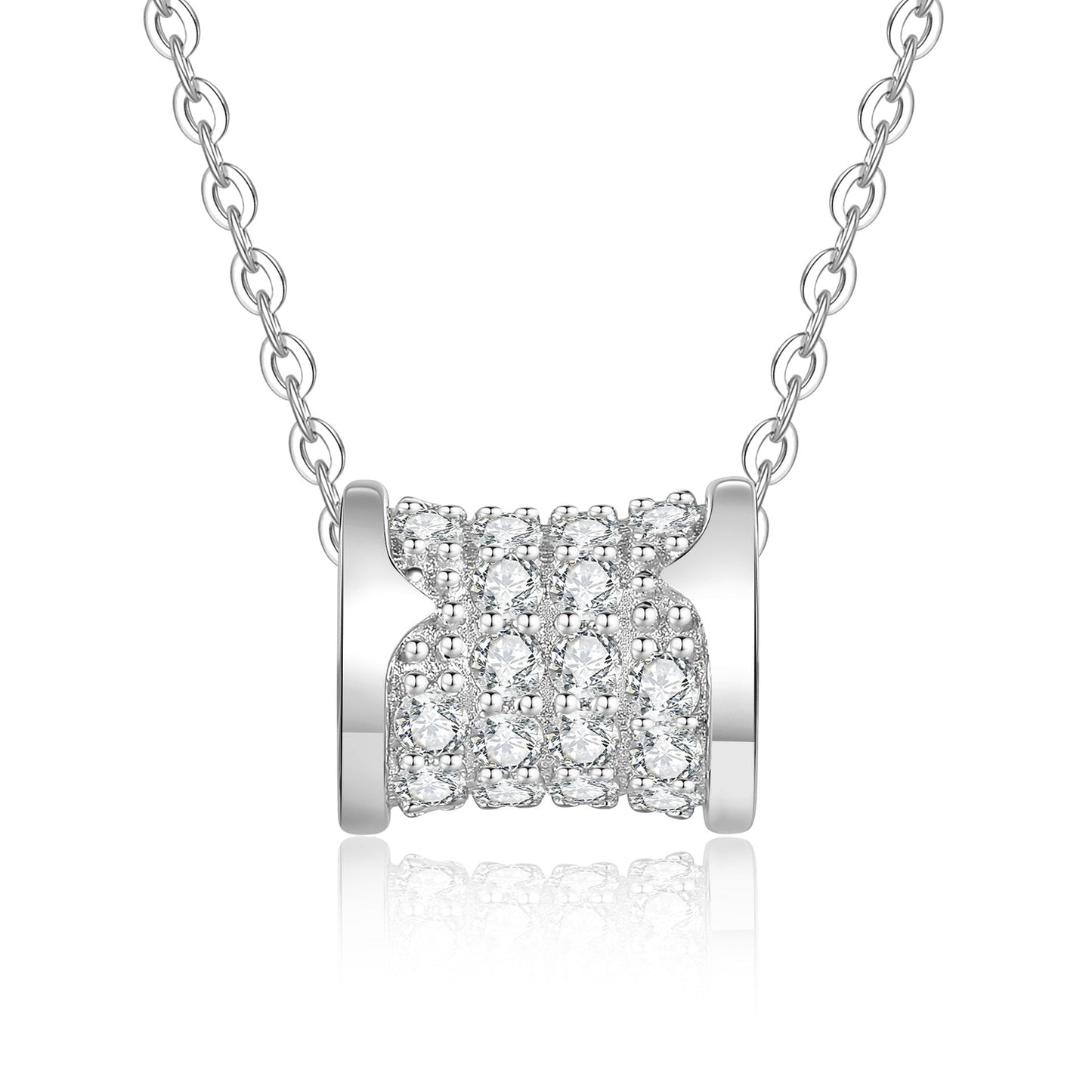[AM]FULL-PAVE "HOURGLASS" MOISSANITE NECKLACE