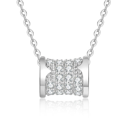 [AM]FULL-PAVE "HOURGLASS" MOISSANITE NECKLACE