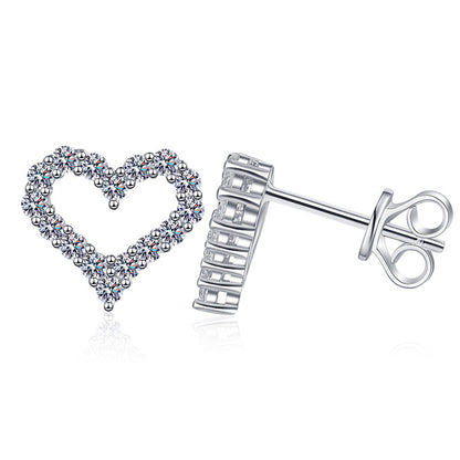 [AM]SPARKLING HEART-SHAPED MOISSANITE STUD EARRINGS
