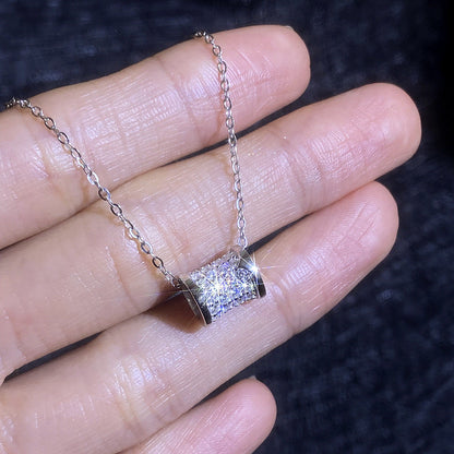 [AM]FULL-PAVE "HOURGLASS" MOISSANITE NECKLACE