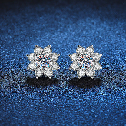[AM]RADIANT SUNFLOWER MOISSANITE STUD EARRINGS