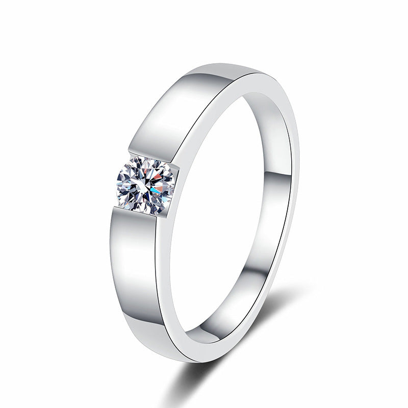 [AM]SLEEK MINIMALIST COUPLE'S MOISSANITE RING