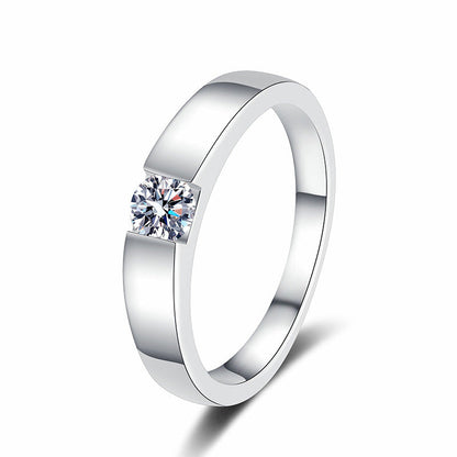 [AM]SLEEK MINIMALIST COUPLE'S MOISSANITE RING