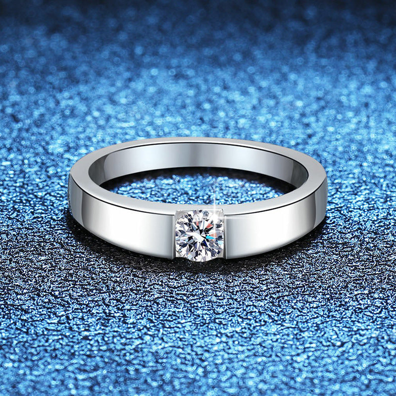 [AM]SLEEK MINIMALIST COUPLE'S MOISSANITE RING