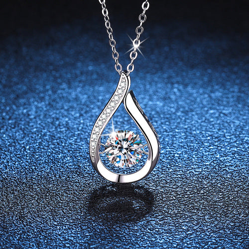 [AM]DANCING WATER DROP MOISSANITE NECKLACE