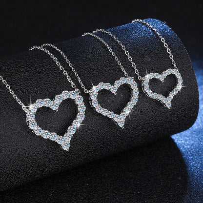 [AM]ROMANTIC HEART MOISSANITE PENDANT NECKLACE