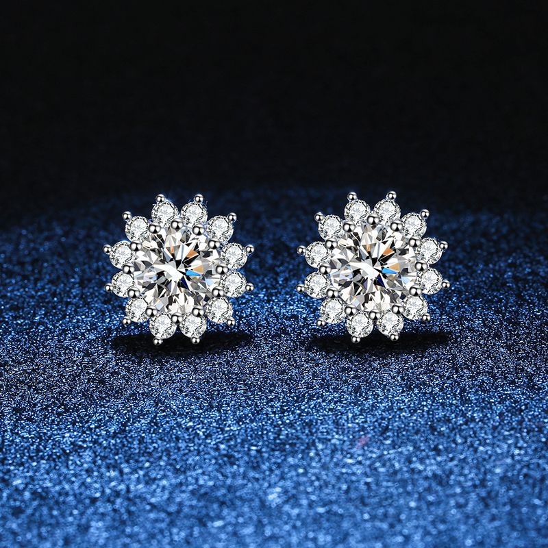 [AM]BLOOMING SUNFLOWER MOISSANITE STUD EARRINGS
