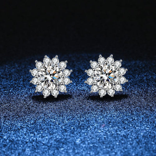 [AM]BLOOMING SUNFLOWER MOISSANITE STUD EARRINGS