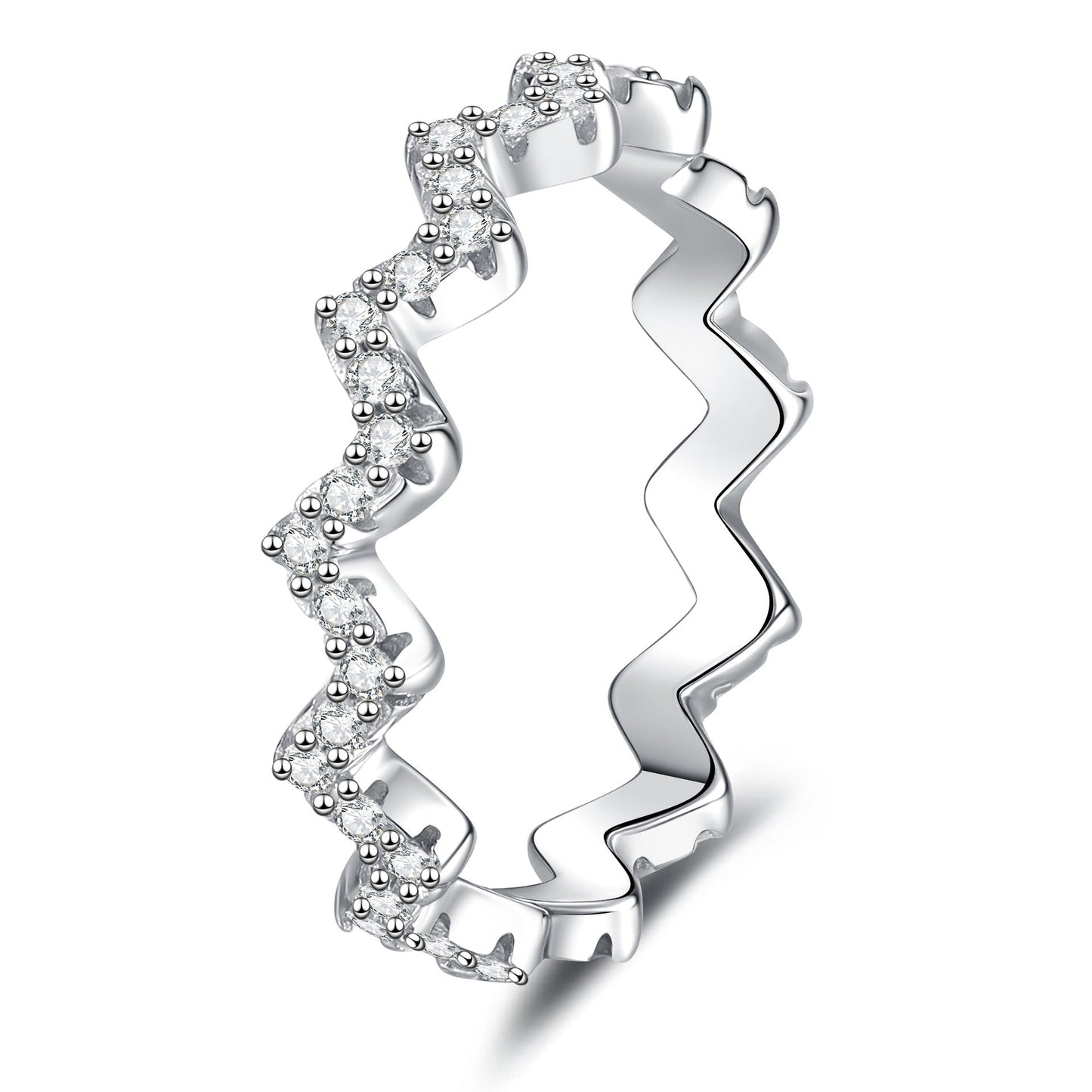 [AM]CHIC WAVY MOISSANITE ETERNITY RING
