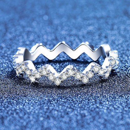 [AM]CHIC WAVY MOISSANITE ETERNITY RING