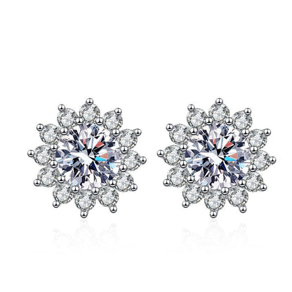 [AM]BLOOMING SUNFLOWER MOISSANITE STUD EARRINGS