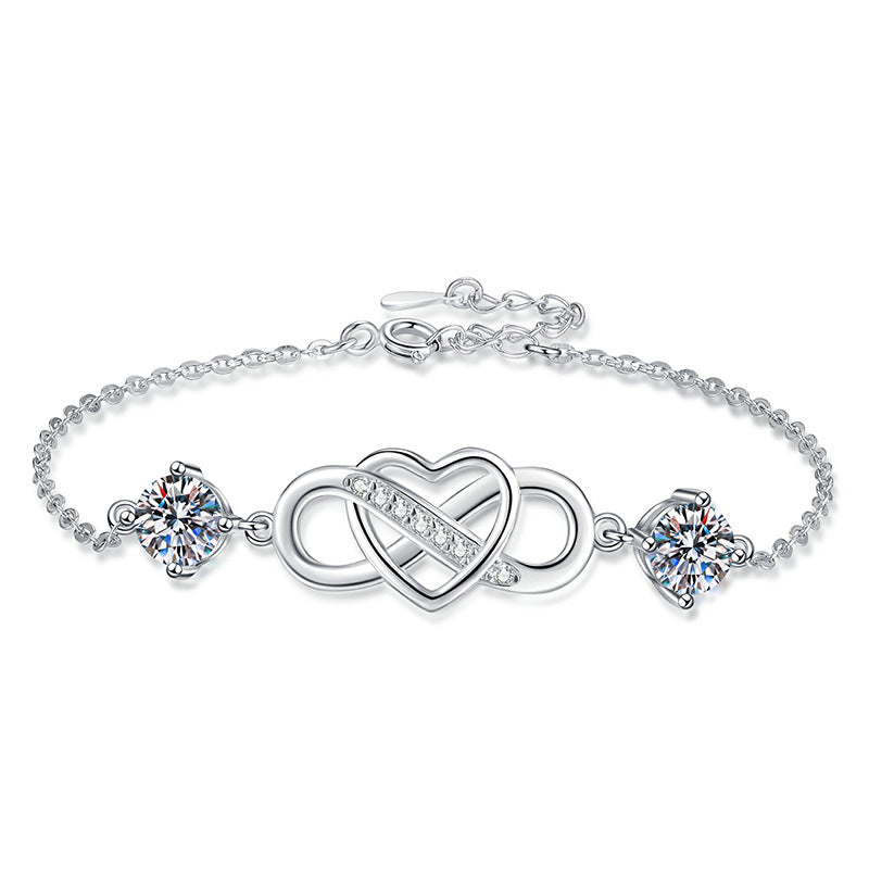 [AM]DOUBLE-STONE "LOVE LINK" MOISSANITE BRACELET