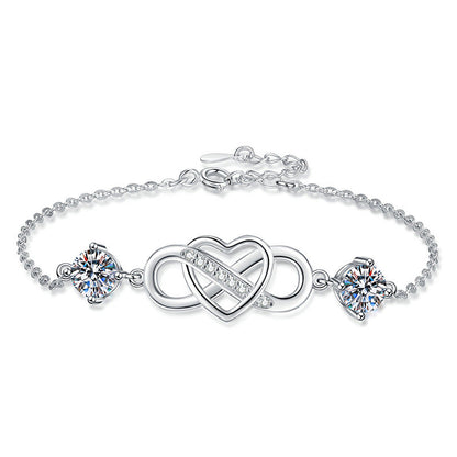 [AM]DOUBLE-STONE "LOVE LINK" MOISSANITE BRACELET