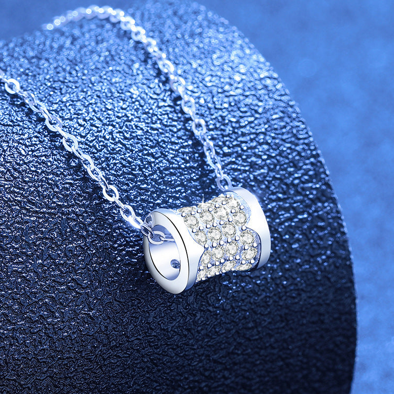 [AM]FULL-PAVE "HOURGLASS" MOISSANITE NECKLACE