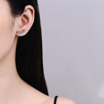 [AM]SPARKLING SMILE ARC MOISSANITE STUD EARRINGS