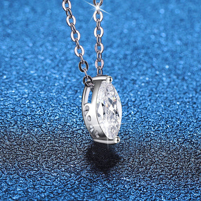 [AM]SOPHISTICATED MARQUISE-CUT MOISSANITE PENDANT NECKLACE