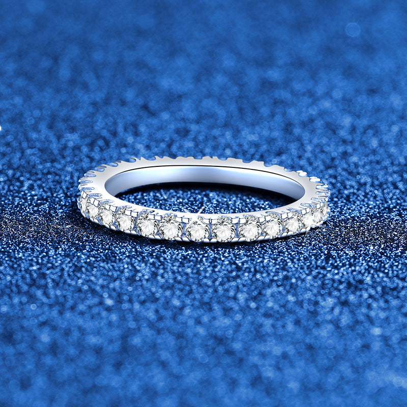 [AM]DAINTY 0.87CT FULL ETERNITY MOISSANITE RING