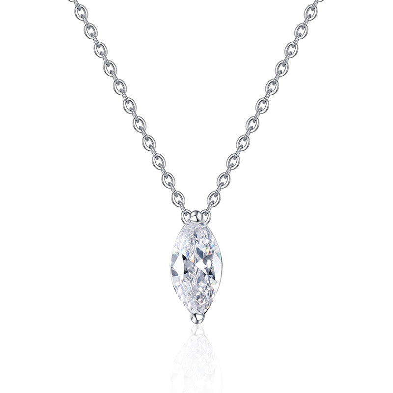 [AM]SOPHISTICATED MARQUISE-CUT MOISSANITE PENDANT NECKLACE
