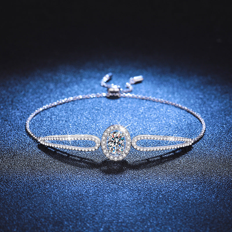 [AM]"PIGEON'S EGG" TEARDROP MOISSANITE BRACELET