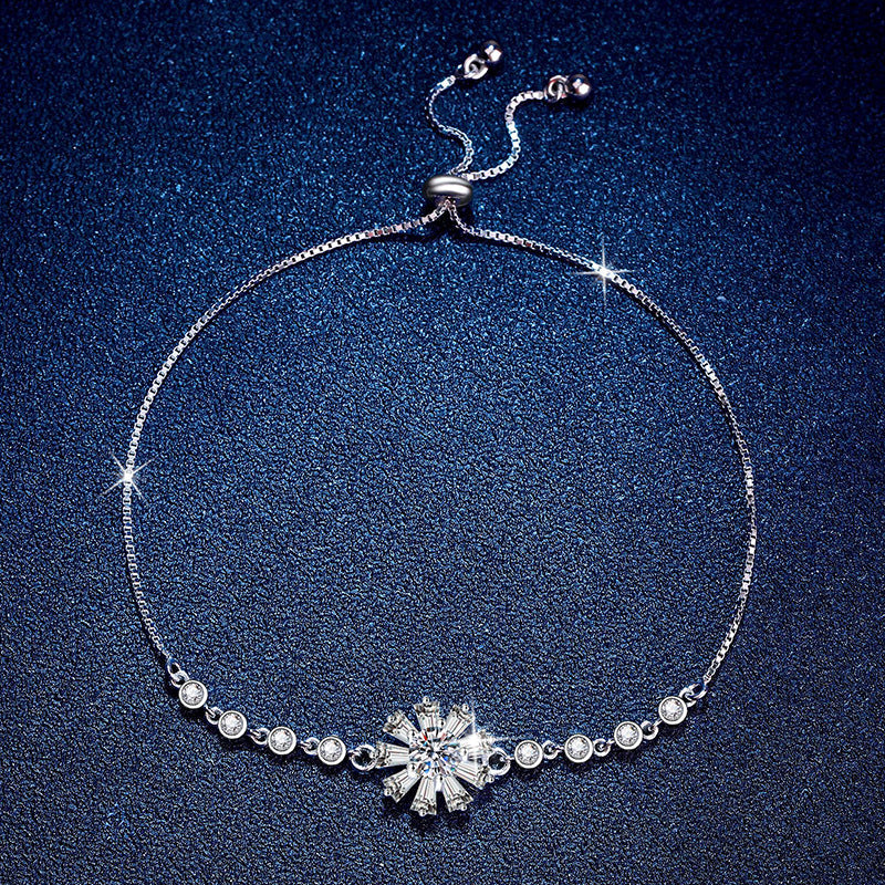 [AM]RADIANT ICY CRYSTAL SUNFLOWER MOISSANITE BRACELET