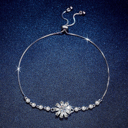 [AM]RADIANT ICY CRYSTAL SUNFLOWER MOISSANITE BRACELET